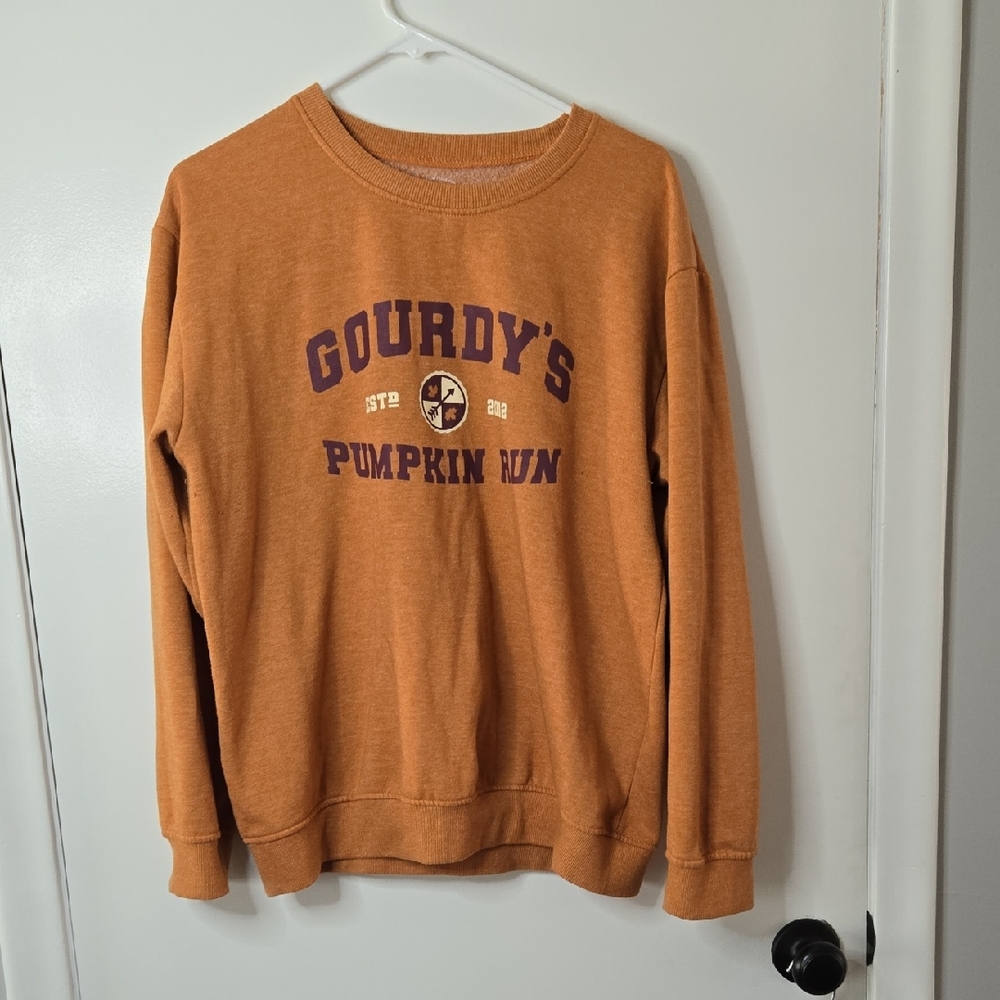 Gourdy's Pumpkin Run Orange Sweatshirt Unisex Size Medium
